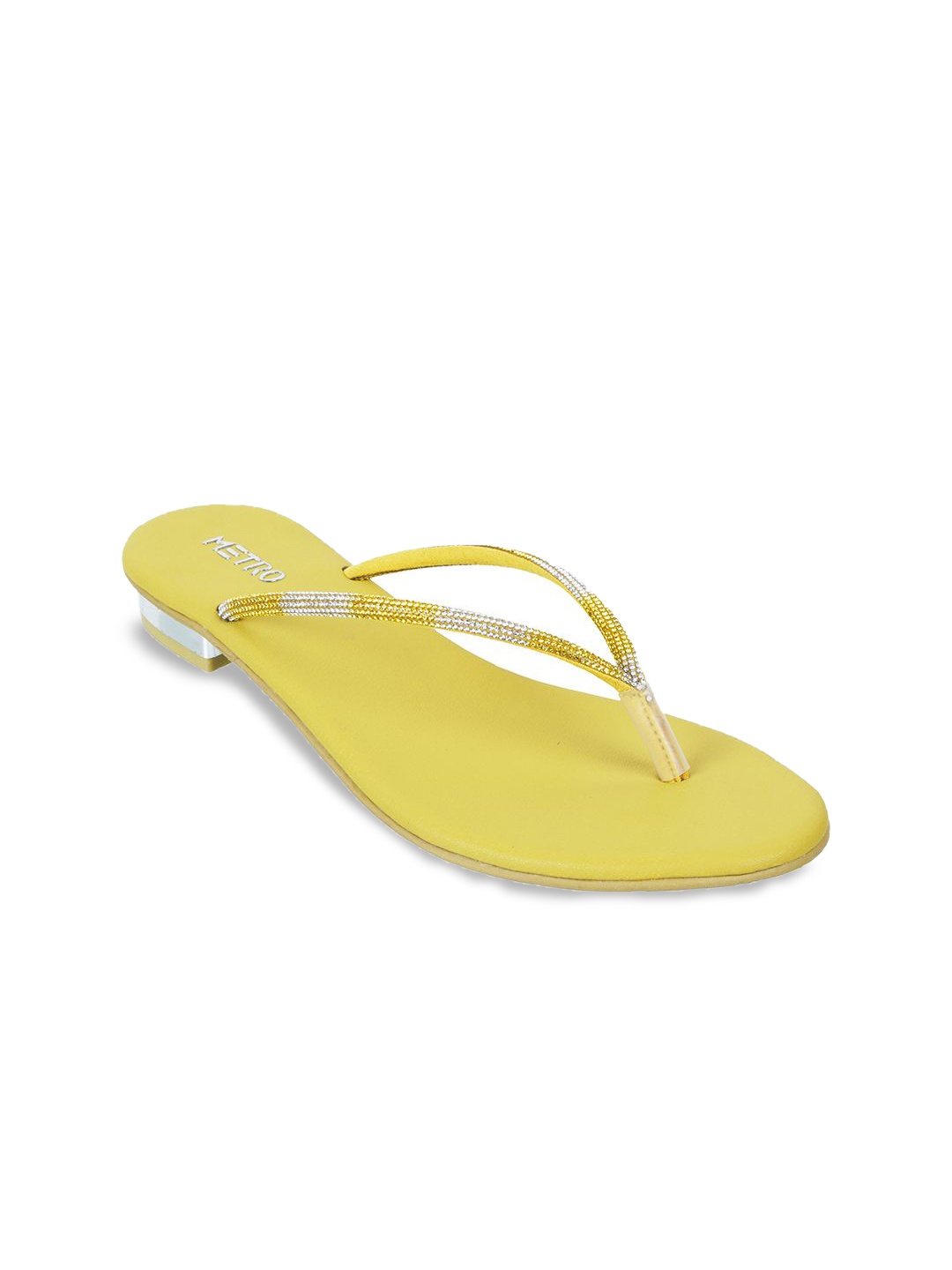 

Metro Open Toe T-Strap Flats, Yellow