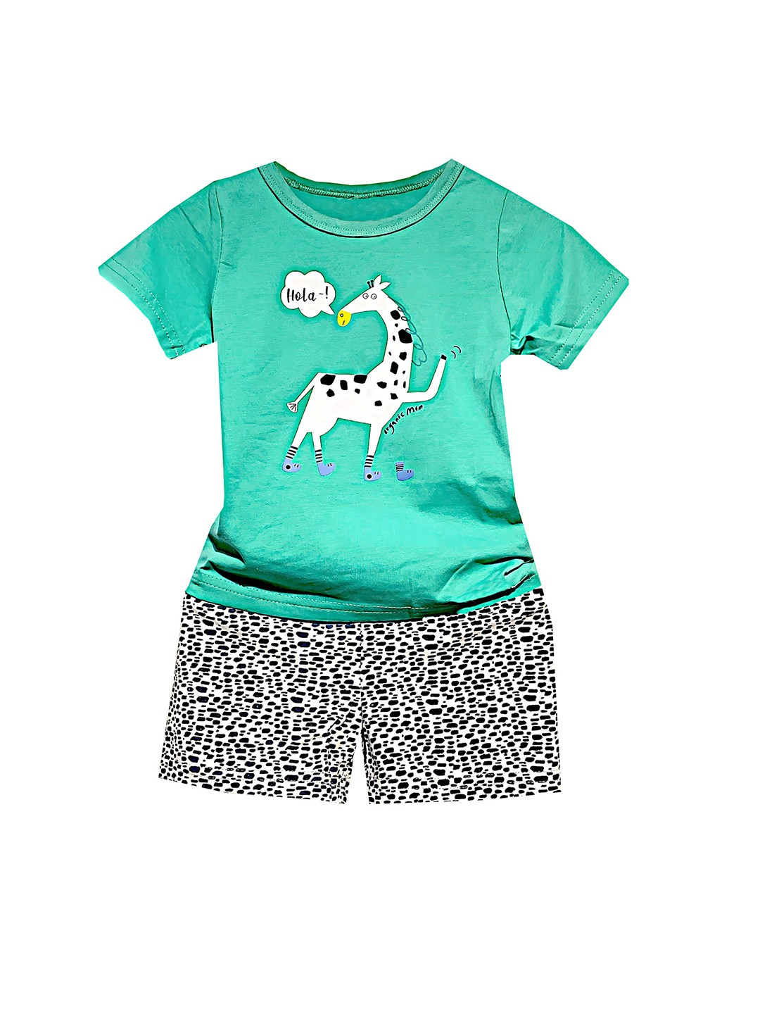 

BAESD Kids Printed Pure Cotton Night suit, Green