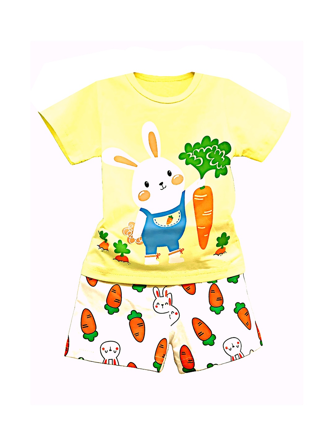 

BAESD Kids Printed Pure Cotton Night suit, Yellow