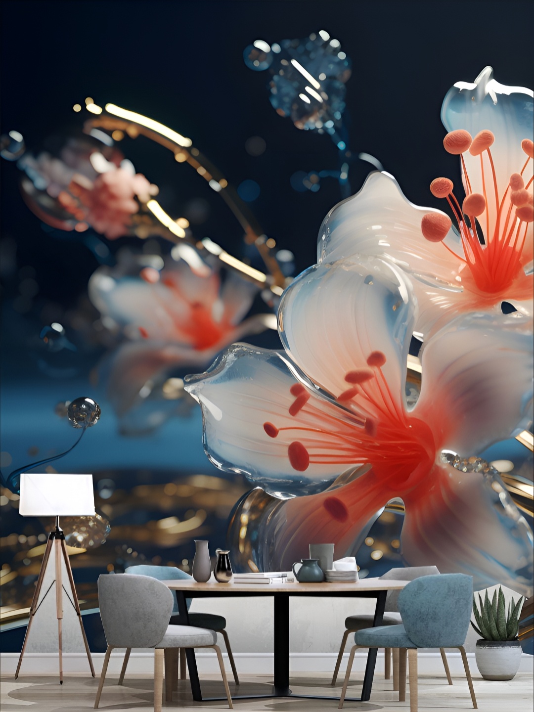 

KSHIRSA White & Red 3D Printed Self Adhesive Wall Sticker