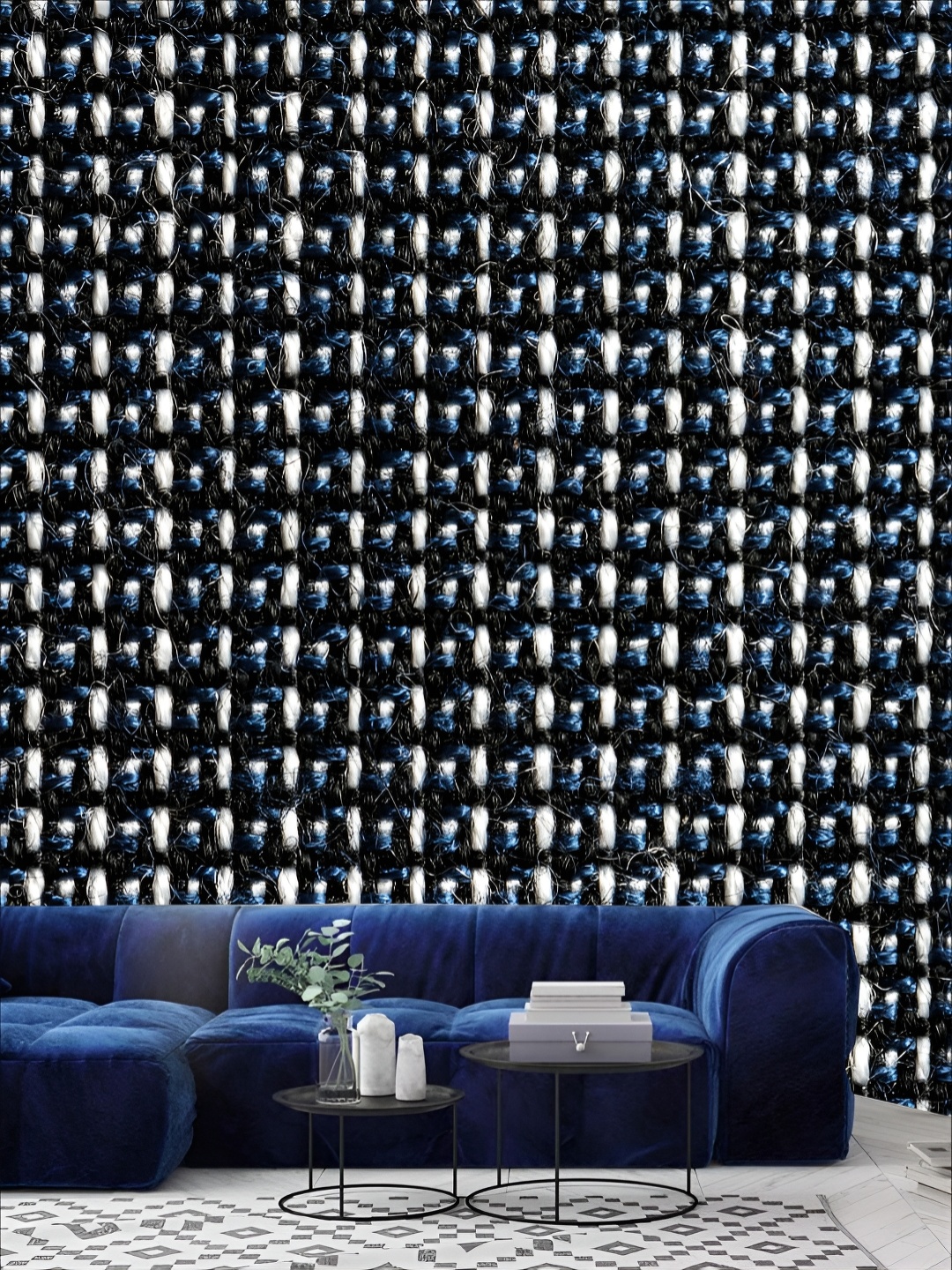 

KSHIRSA Black & White Self Adhesive 3D Printed Wall Sticker