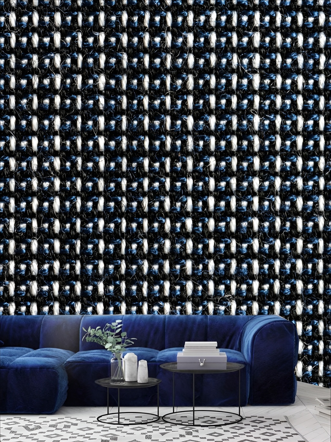 

KSHIRSA Black & Blue PVC Abstract Printed Self-Adhesive Wall Stickers
