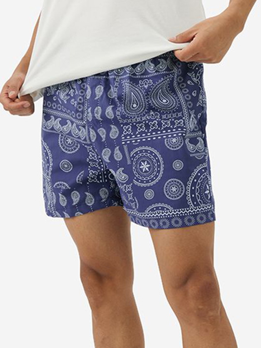 

The Souled Store Printed Pure Cotton Poplin Boxers 254380, Navy blue