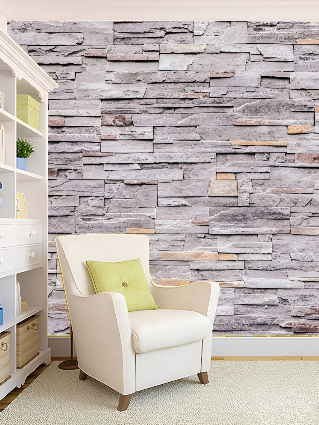 

KSHIRSA Grey Self Adhesive 3D Printed Wall Sticker