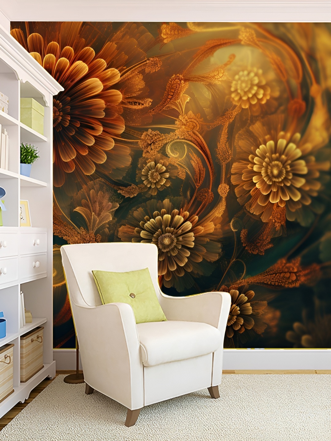 

KSHIRSA Brown Self Adhesive 3D Printed Wall Sticker
