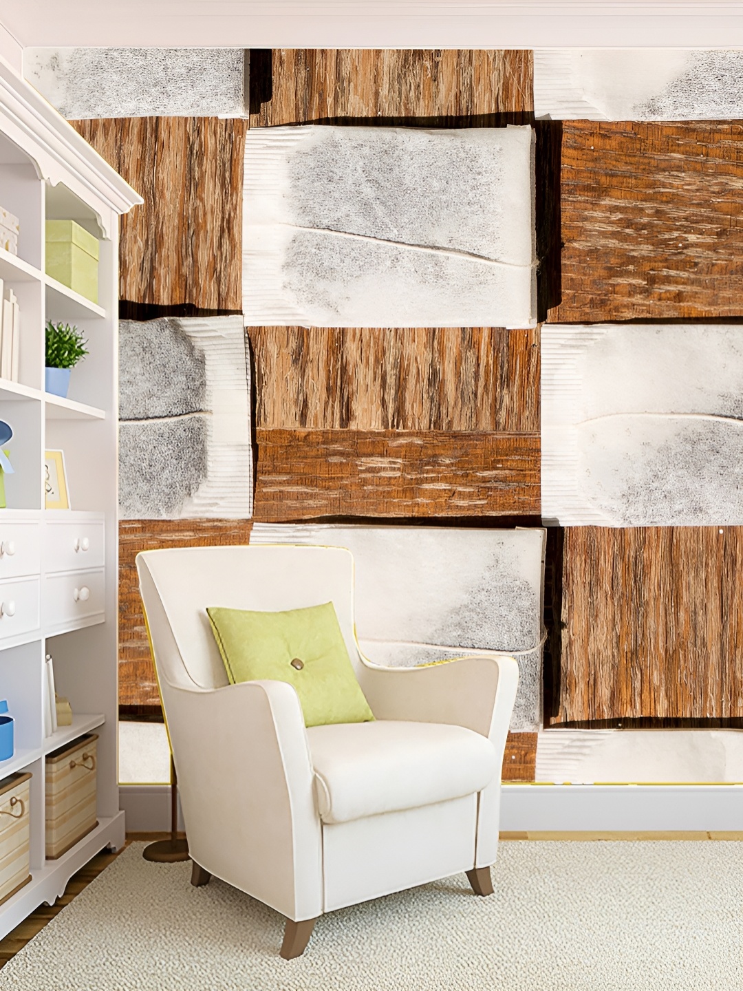 

KSHIRSA Brown Printed Self-Adhesive Wall Sticker