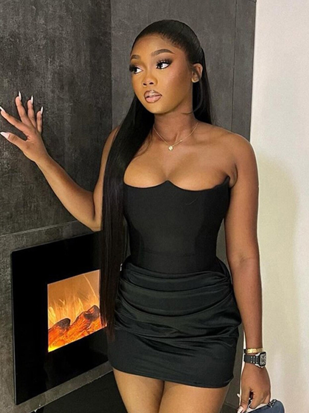 

StyleCast Women Strapless Bodycon Dress, Black