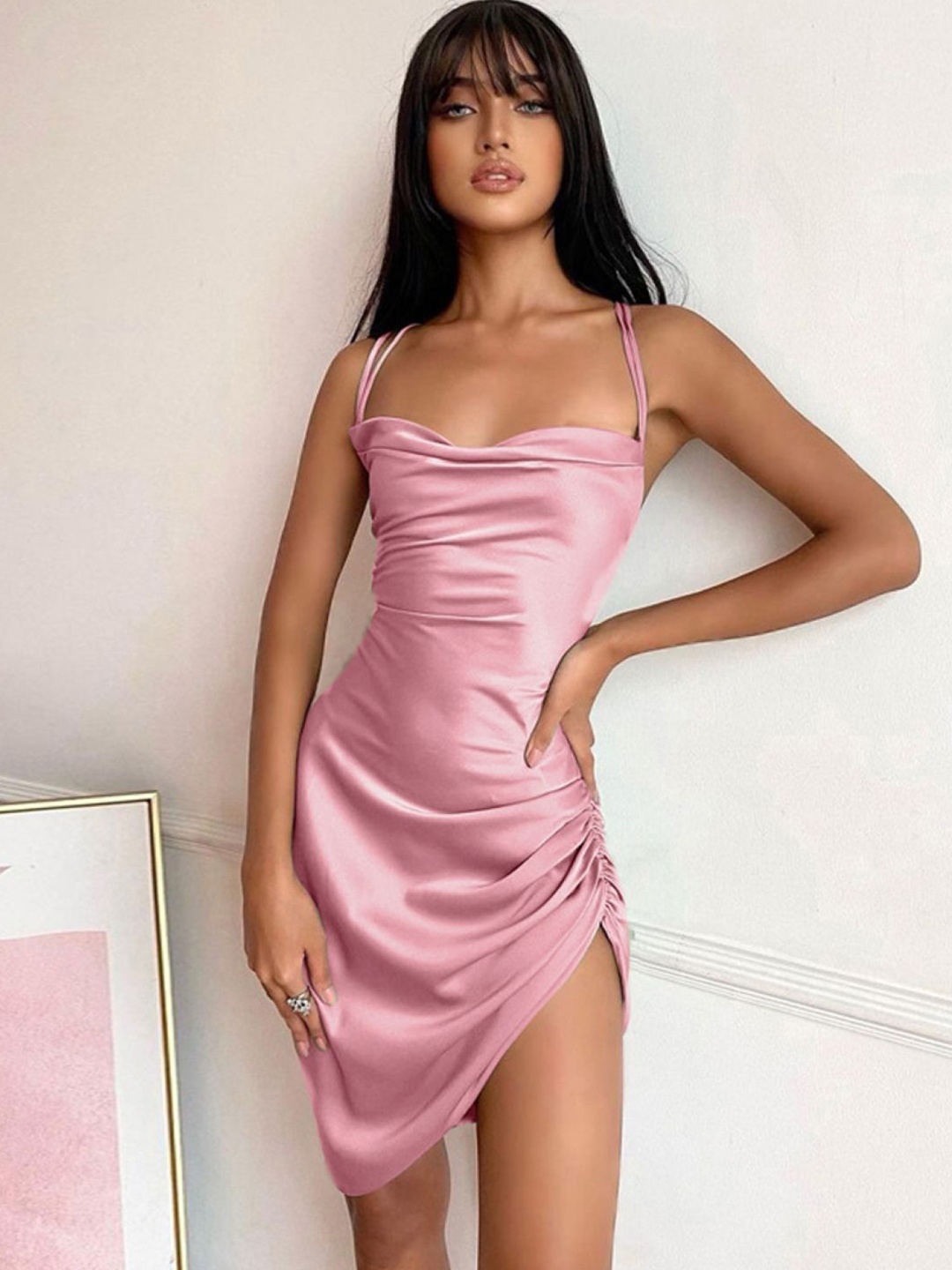 

StyleCast Shoulder Straps Sleeveless Sheath Dress, Pink