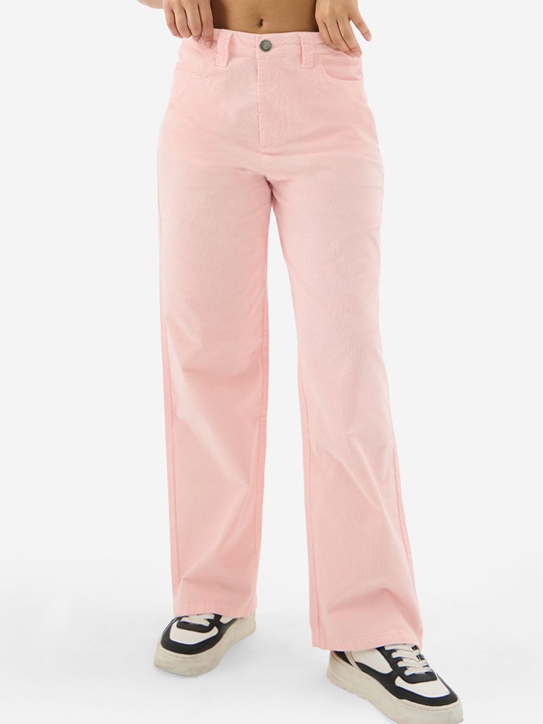 

The Souled Store Straight Fit Trouser, Peach
