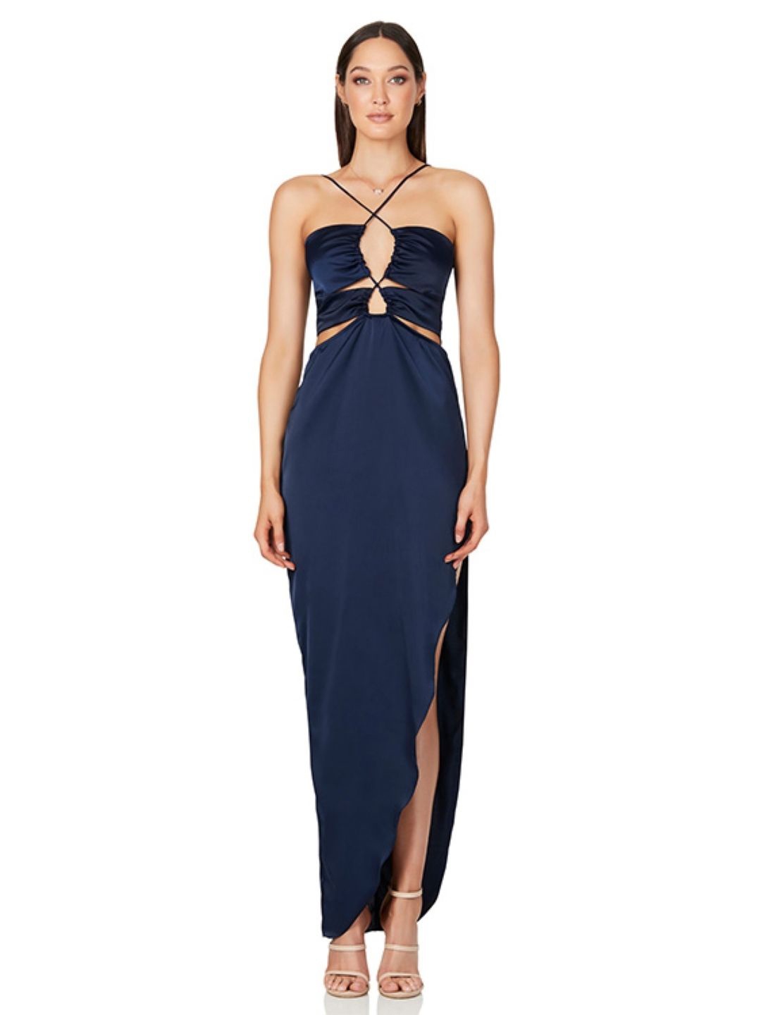 

StyleCast Shoulder Straps Sleeveless Maxi Bodycon Dress, Navy blue