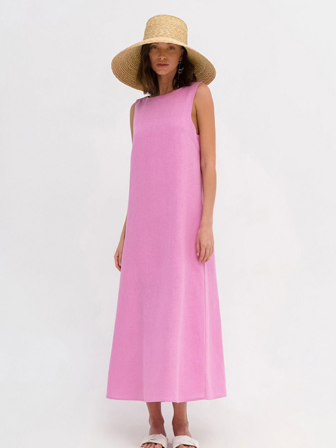 

StyleCast Women Boat Neck Cotton Maxi Dress, Pink