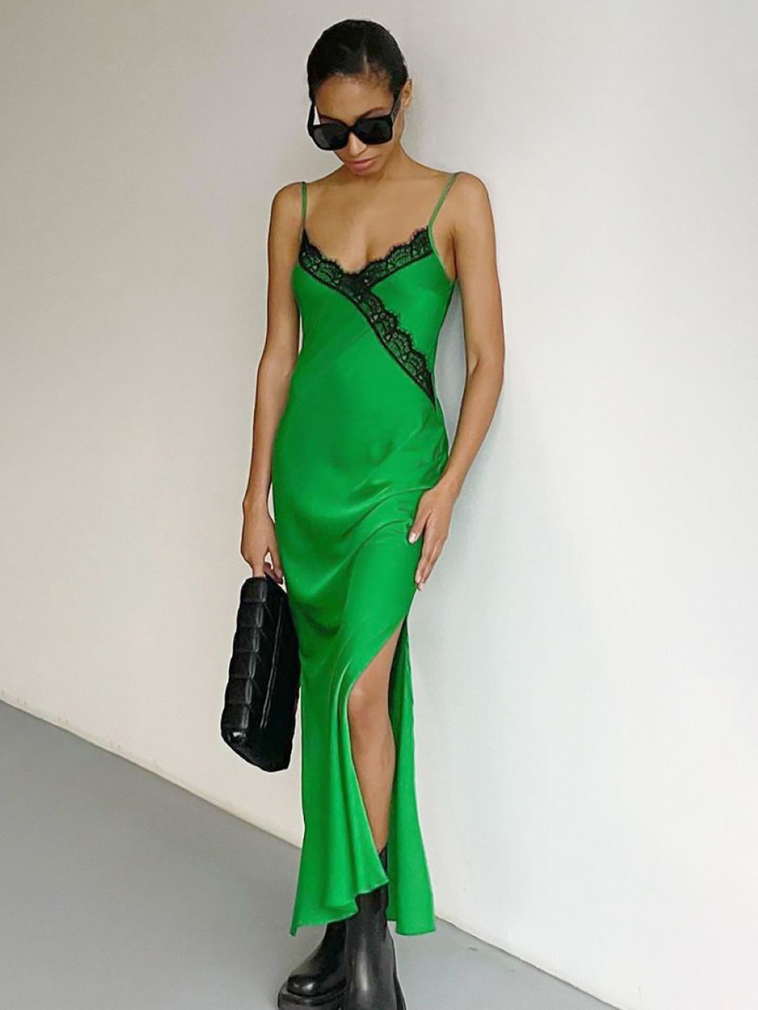 

StyleCast Women Shoulder Straps Sleeveless Maxi Dress, Green