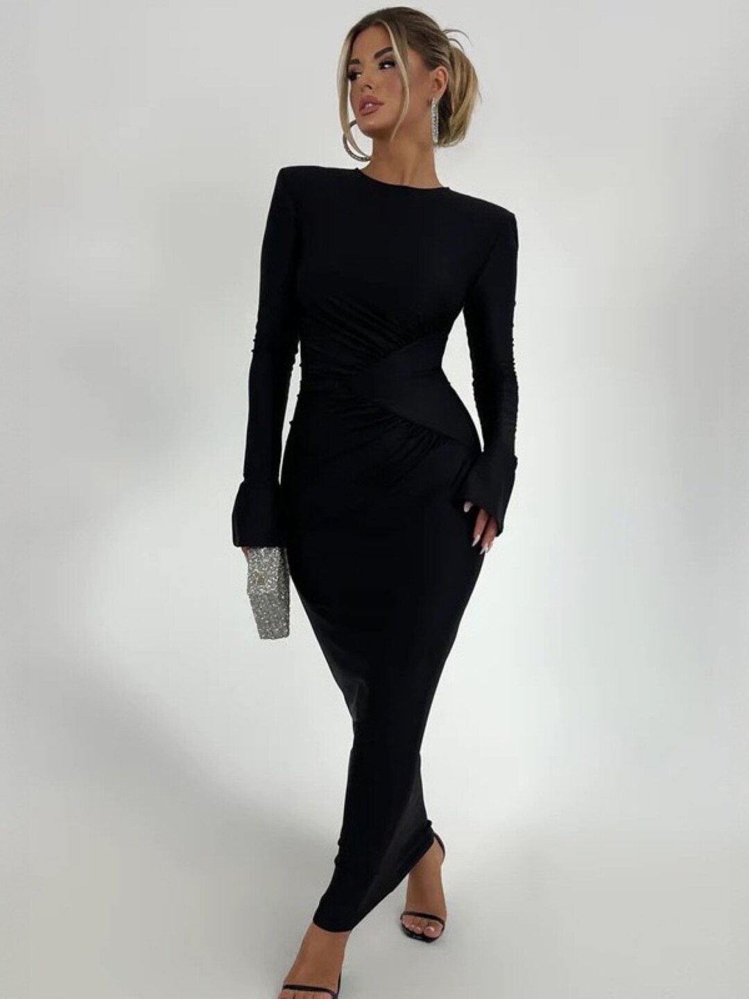 

StyleCast Black Round Neck Bodycon Maxi Dress