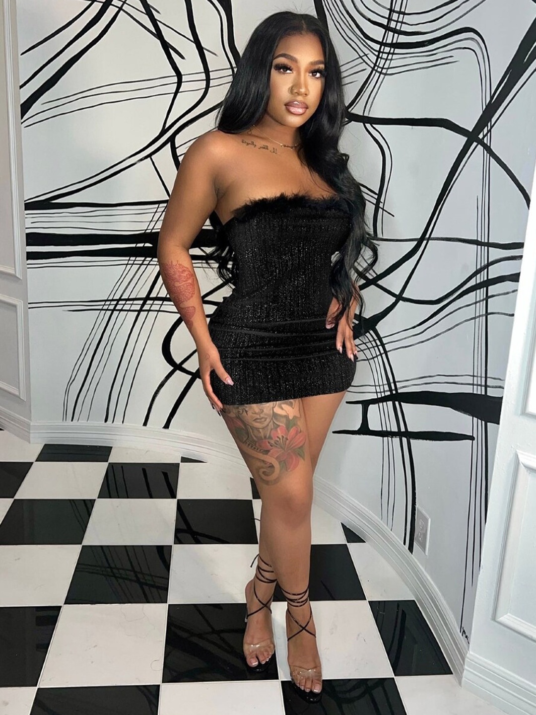 

StyleCast Black Strapless Sheen Bodycon Mini Dress
