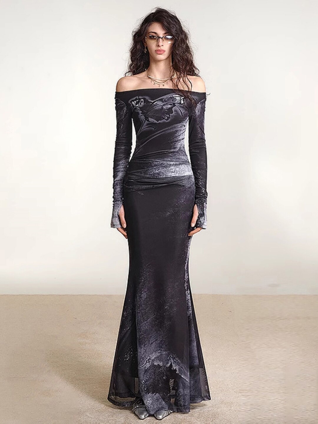 

StyleCast Black Abstract Printed Off-Shoulder Bodycon Dress