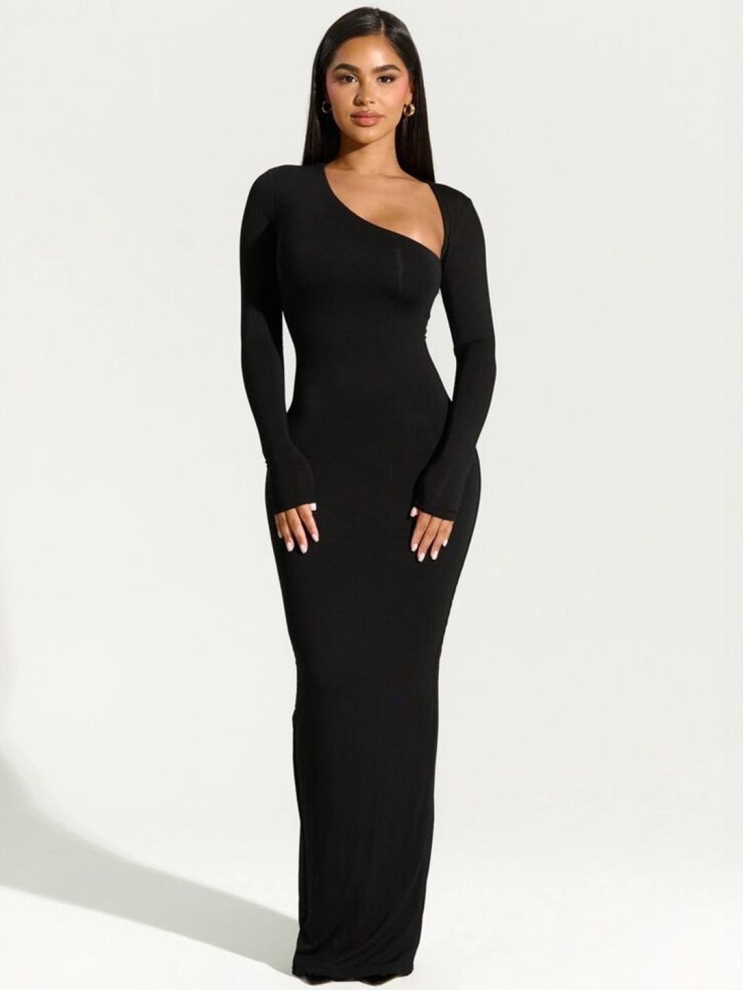 

StyleCast Black Asymmetric Neck A-Line Dress