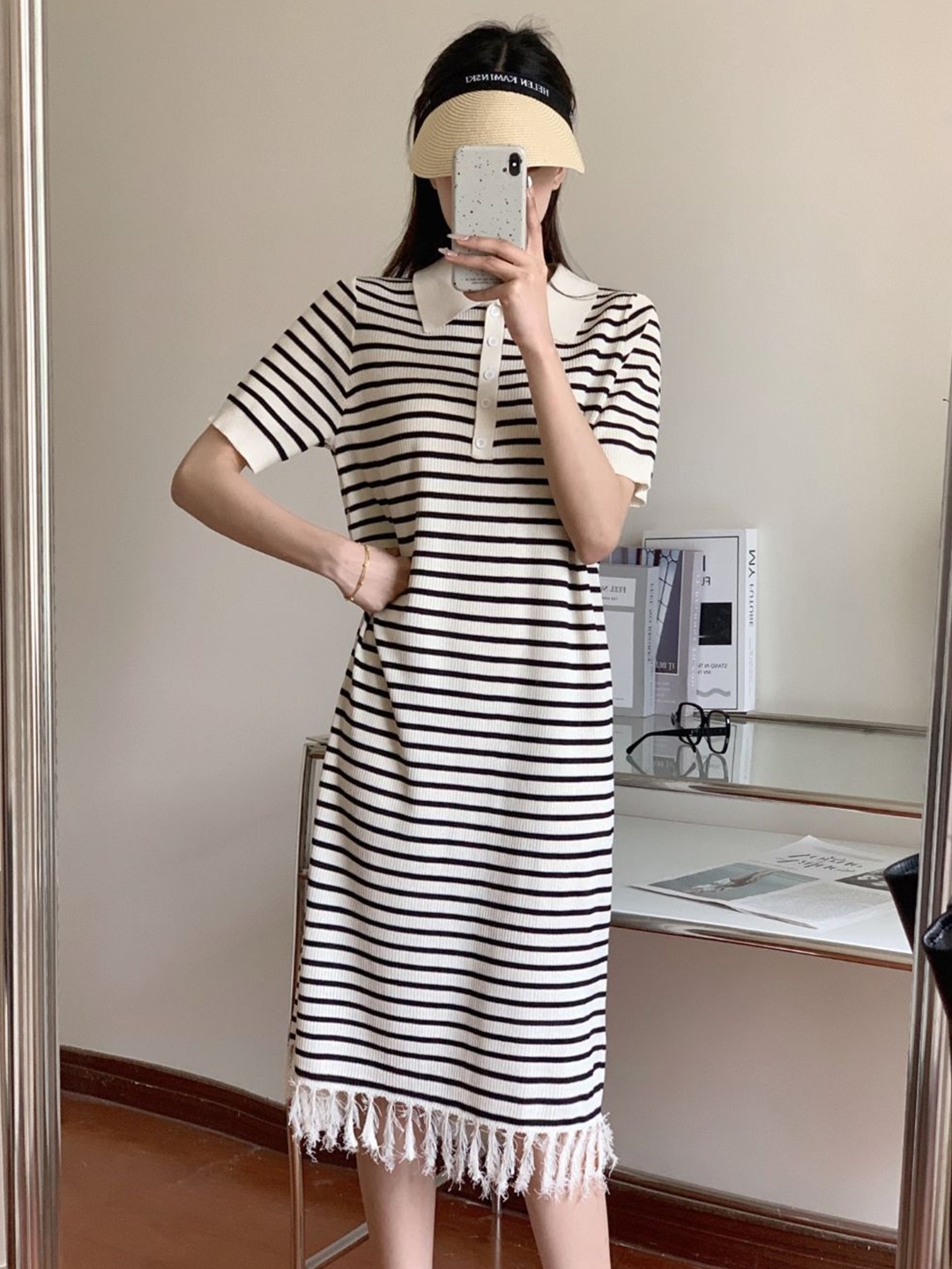 

StyleCast Striped T-shirt Maxi Dress, Cream