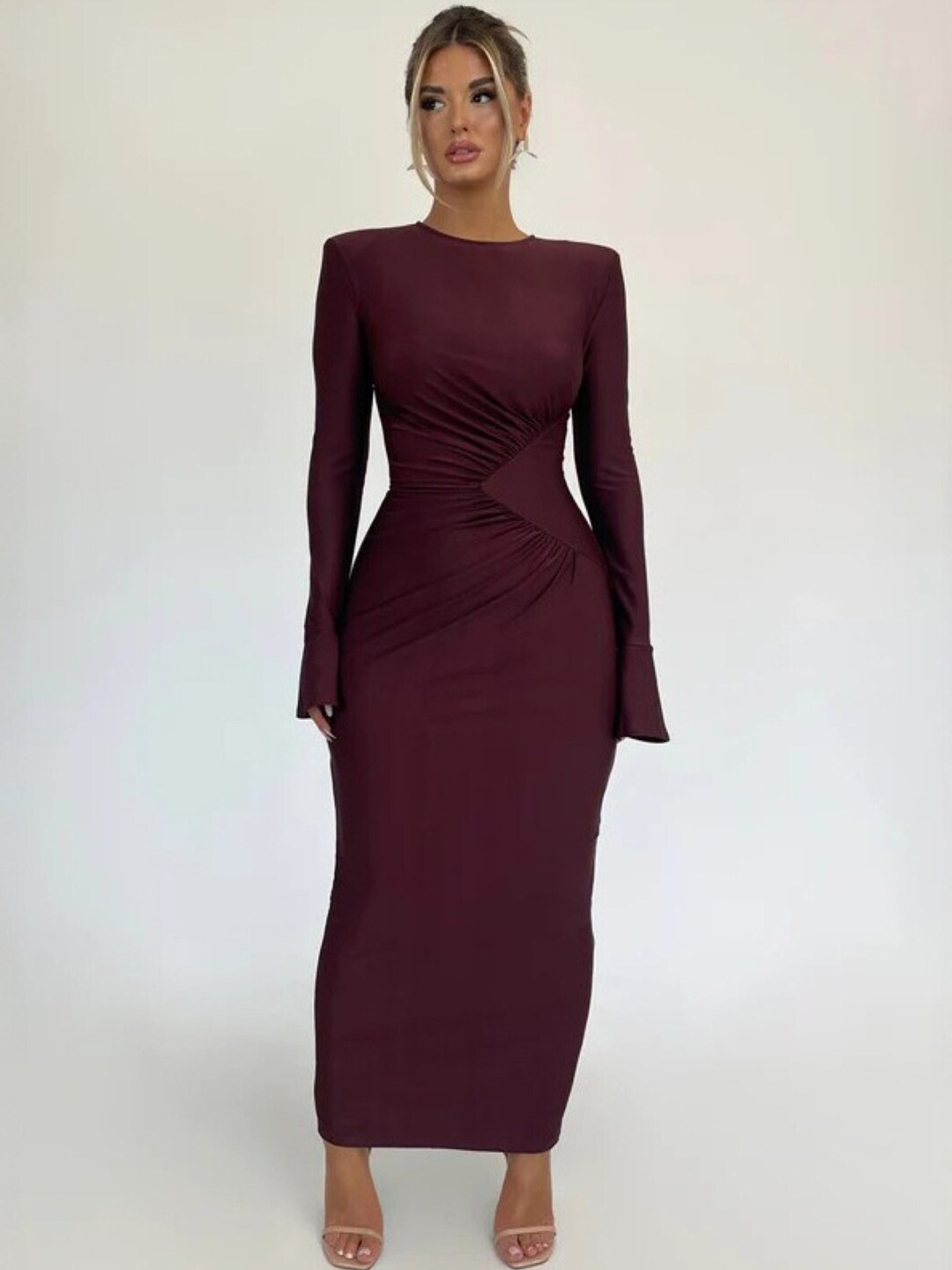 

StyleCast Brown Round Neck Bodycon Dress