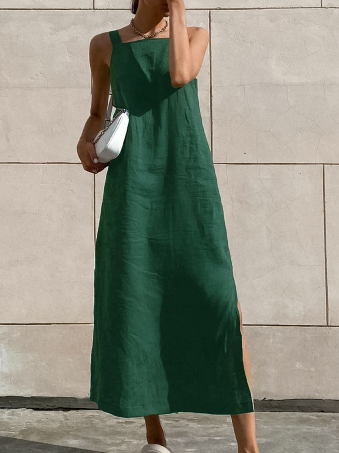 

StyleCast Women Square Neck Cotton Sheath Dress, Green