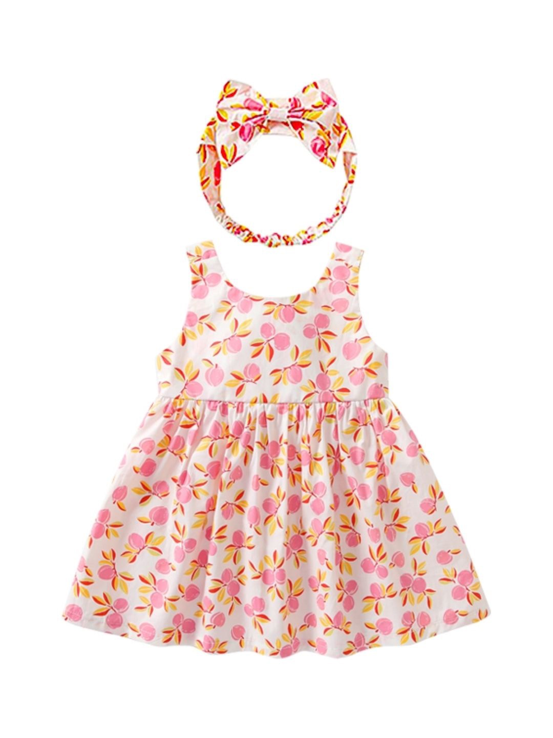 

StyleCast Girls Floral Printed Sleeveless Fit & Flare Cotton Dress, Pink