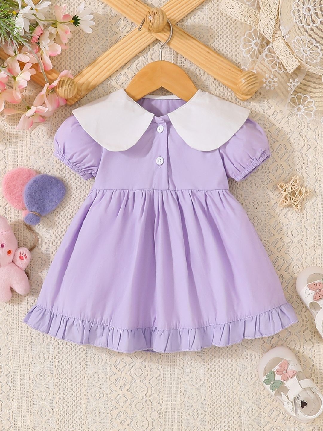 

StyleCast Purple Peter Pan Collar Cotton A-line Dress