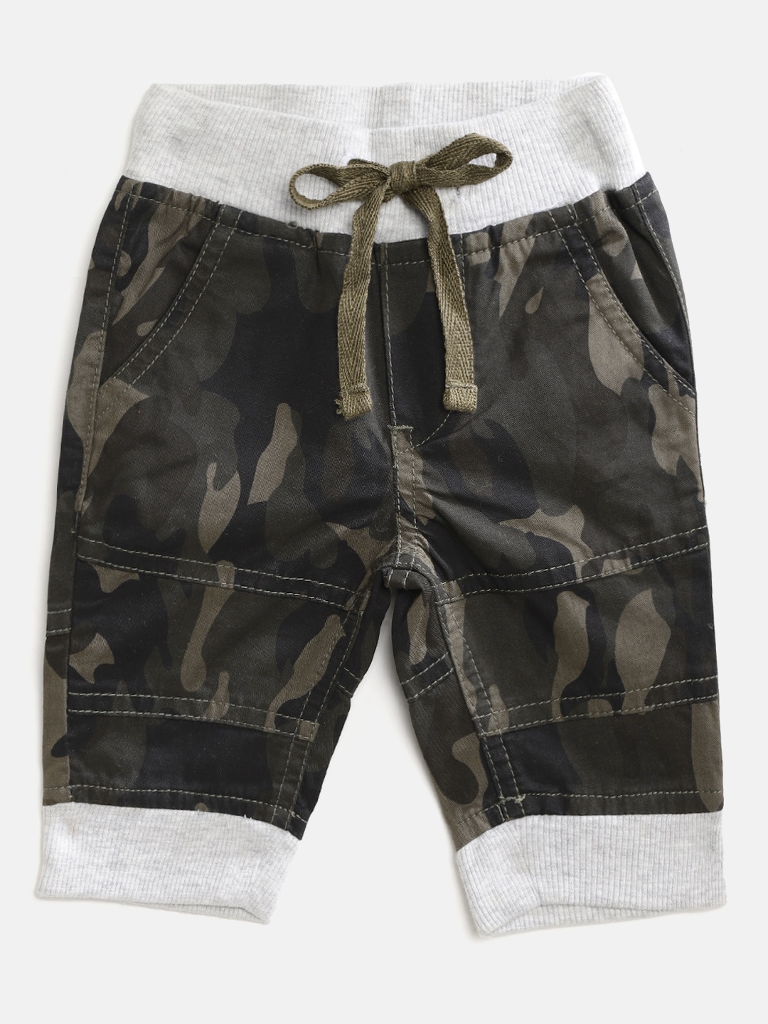 

Gini and Jony Infant Boys Olive Green & Coffee Brown Camouflage Print Cotton Joggers