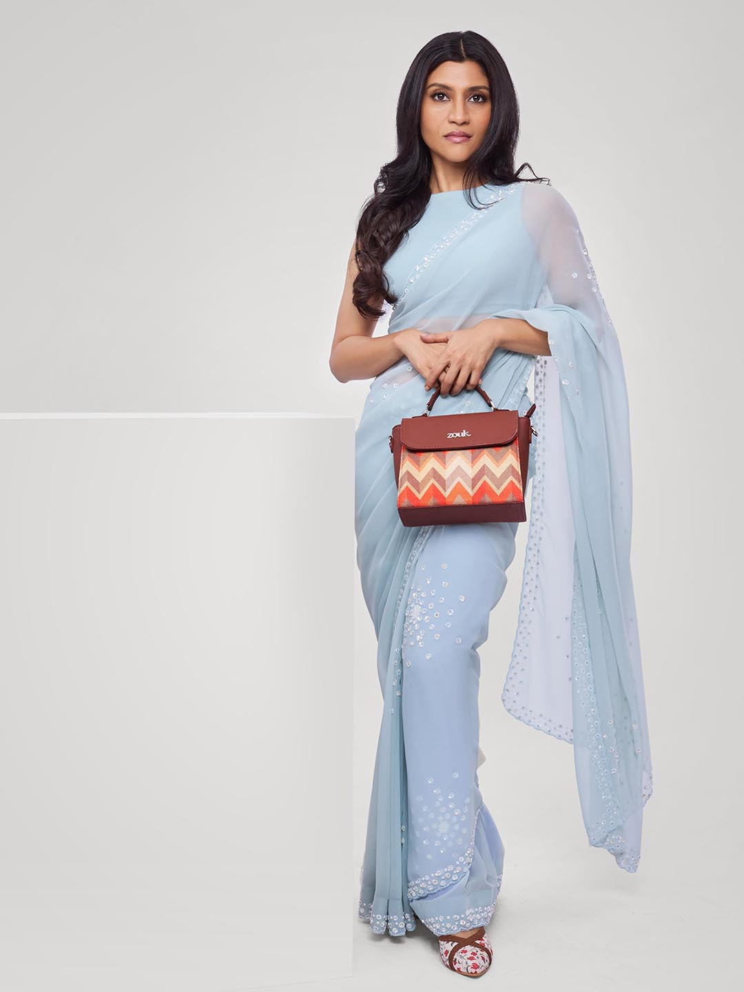 

ZOUK Geometric Printed Structured Sling Bag, Orange
