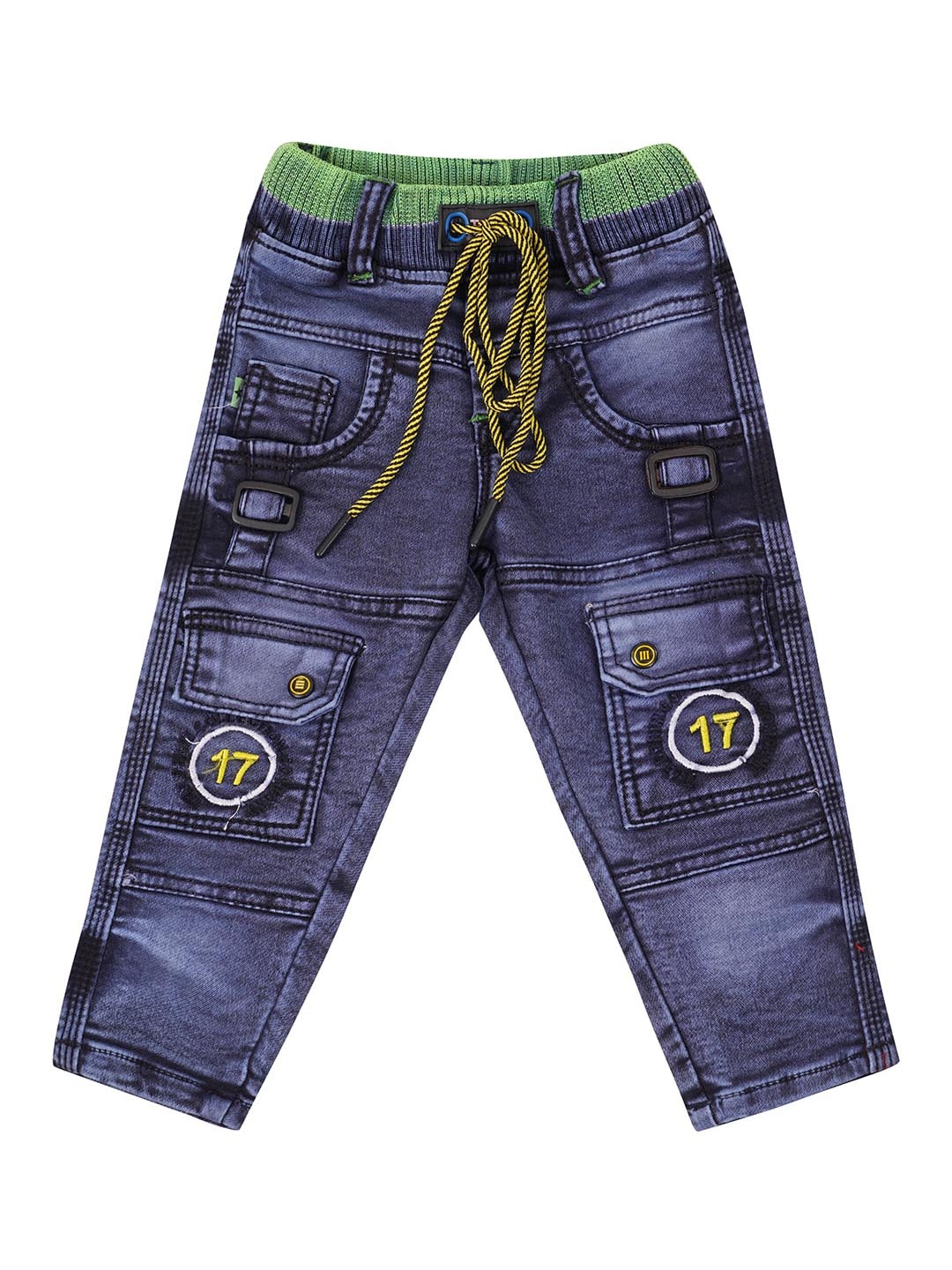 

BAESD Boys Comfort Fit Clean Look Dark Shade Heavy Fade Mid-Rise Stretchable Jeans, Blue