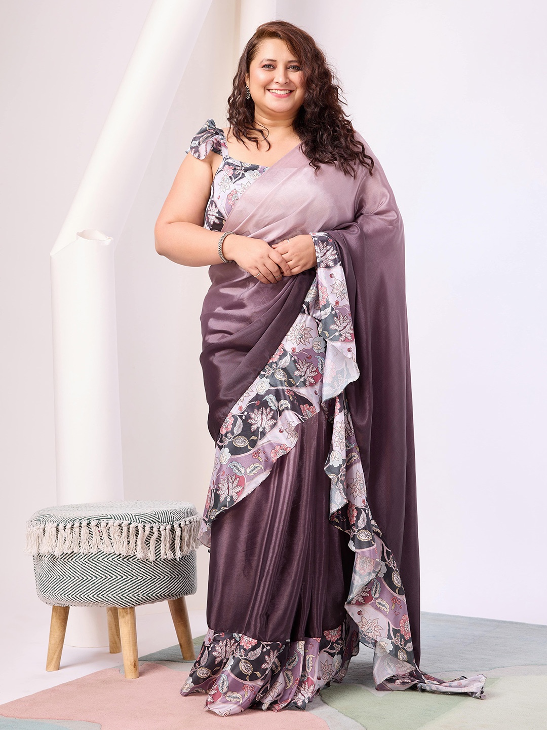 

RACHNA Ombre Ready to Wear Saree, Purple