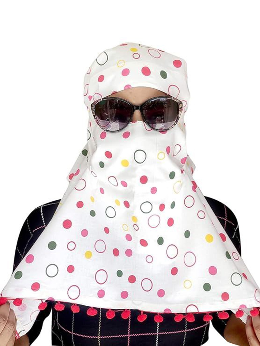 

SWITCHON Printed Cotton Scarf, White