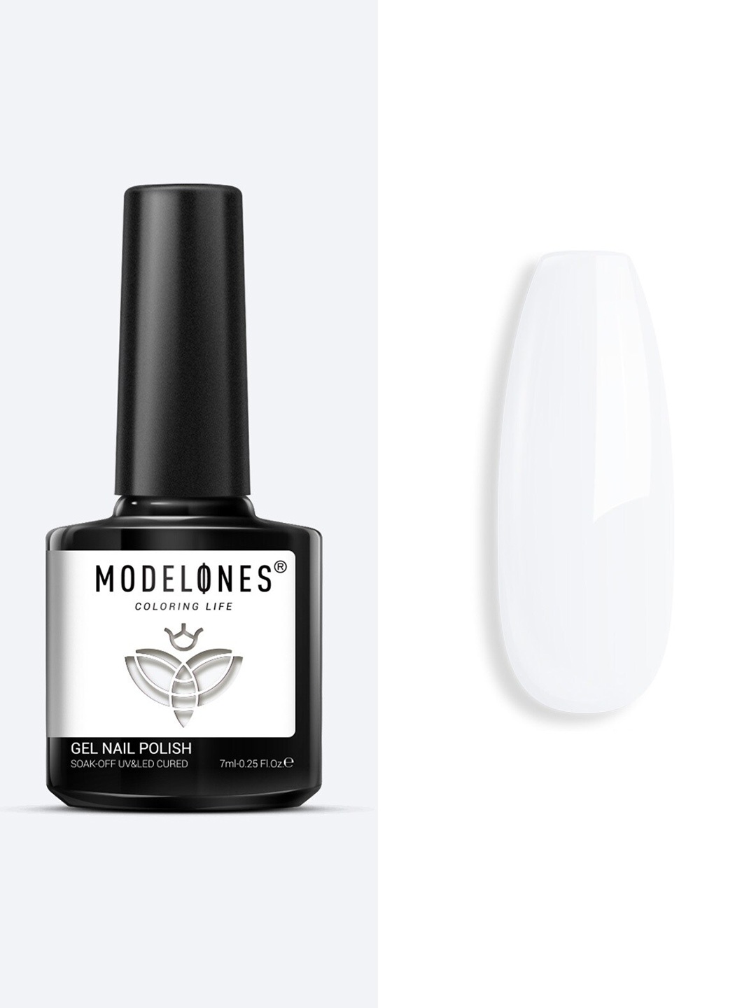 Modelones Coloring Life Soak Off UV & LED Cured Gel Nail Polish 7ml - Shade MD-0555, White