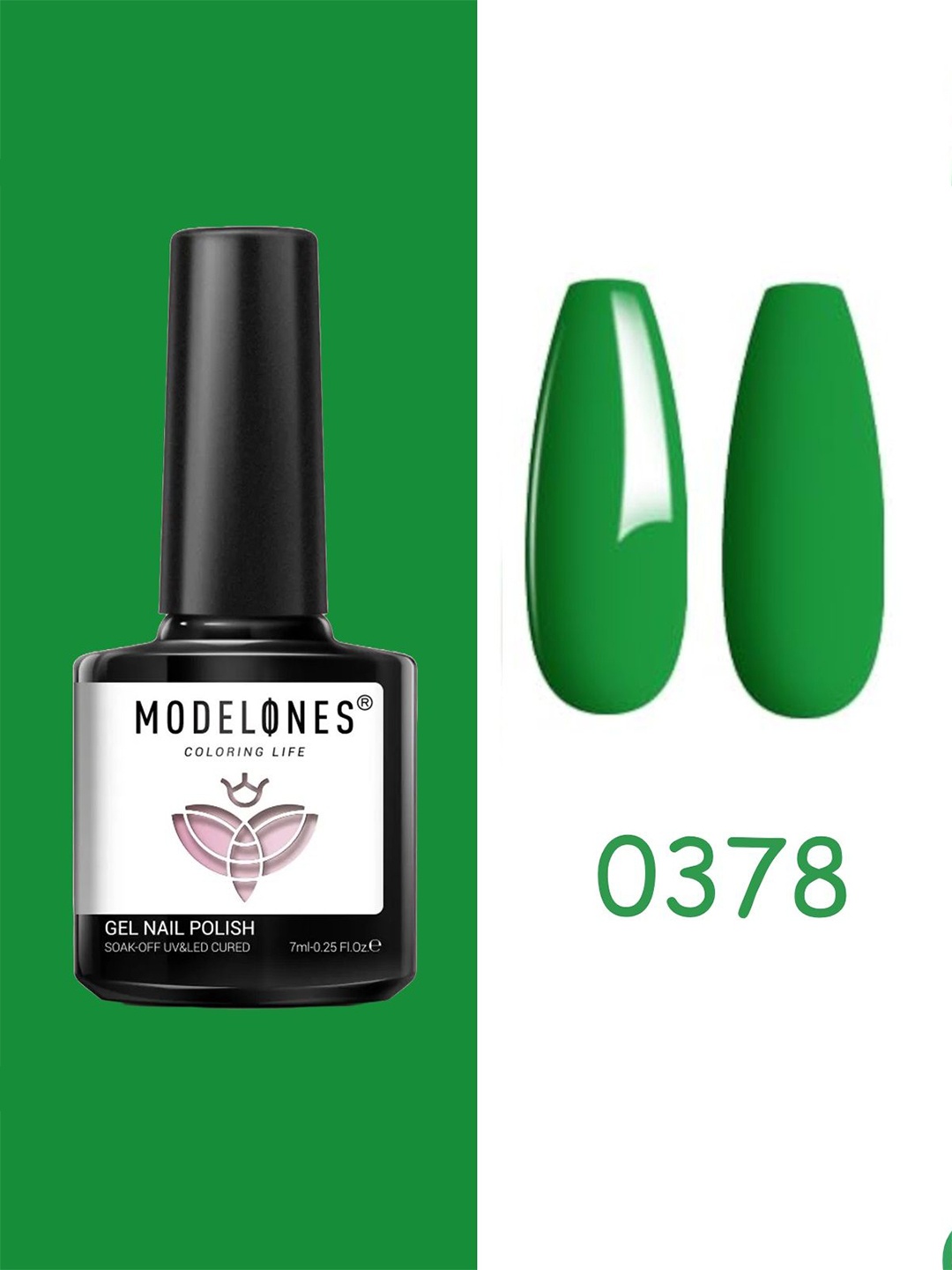 

Modelones Coloring Life Soak-Off UV&LED Cured Gel Nail Polish 7 ml - MD-0378, Green