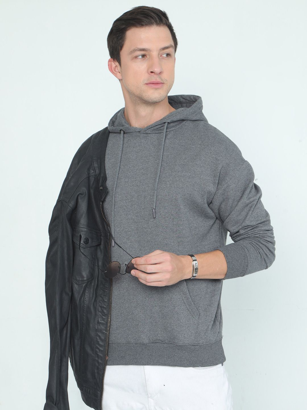 

Dogi Verg Hooded Pullover Cotton Sweatshirt, Grey