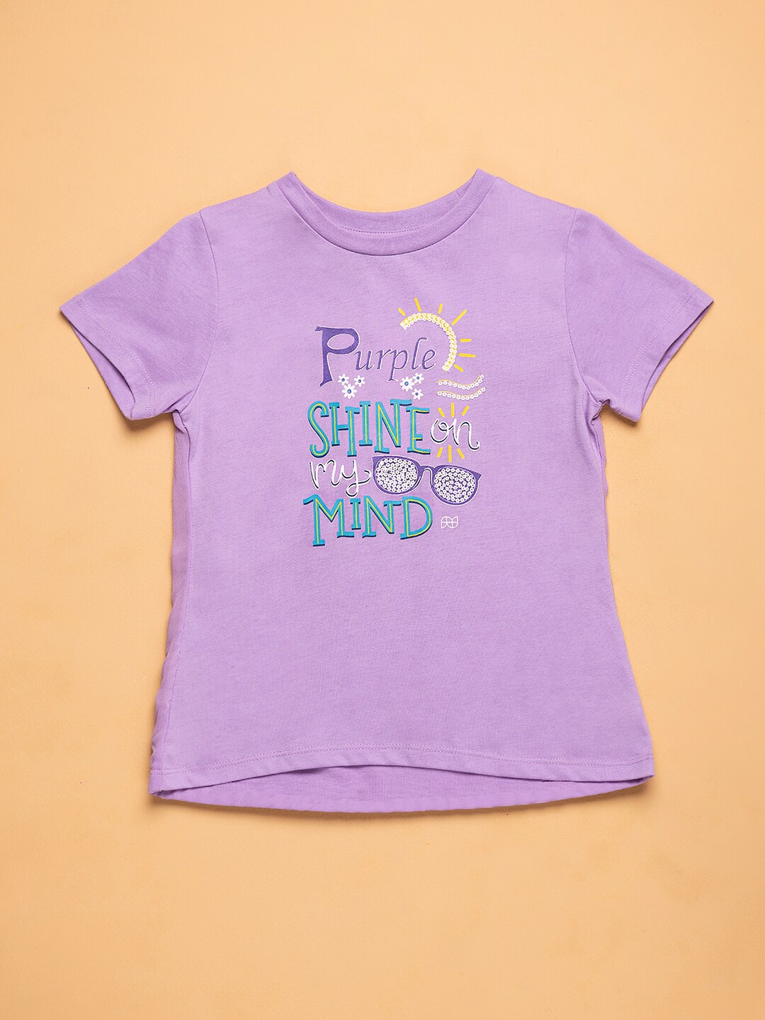 

Purple United Kids Girls Graphic Printed Round Neck T-shirt, Lavender