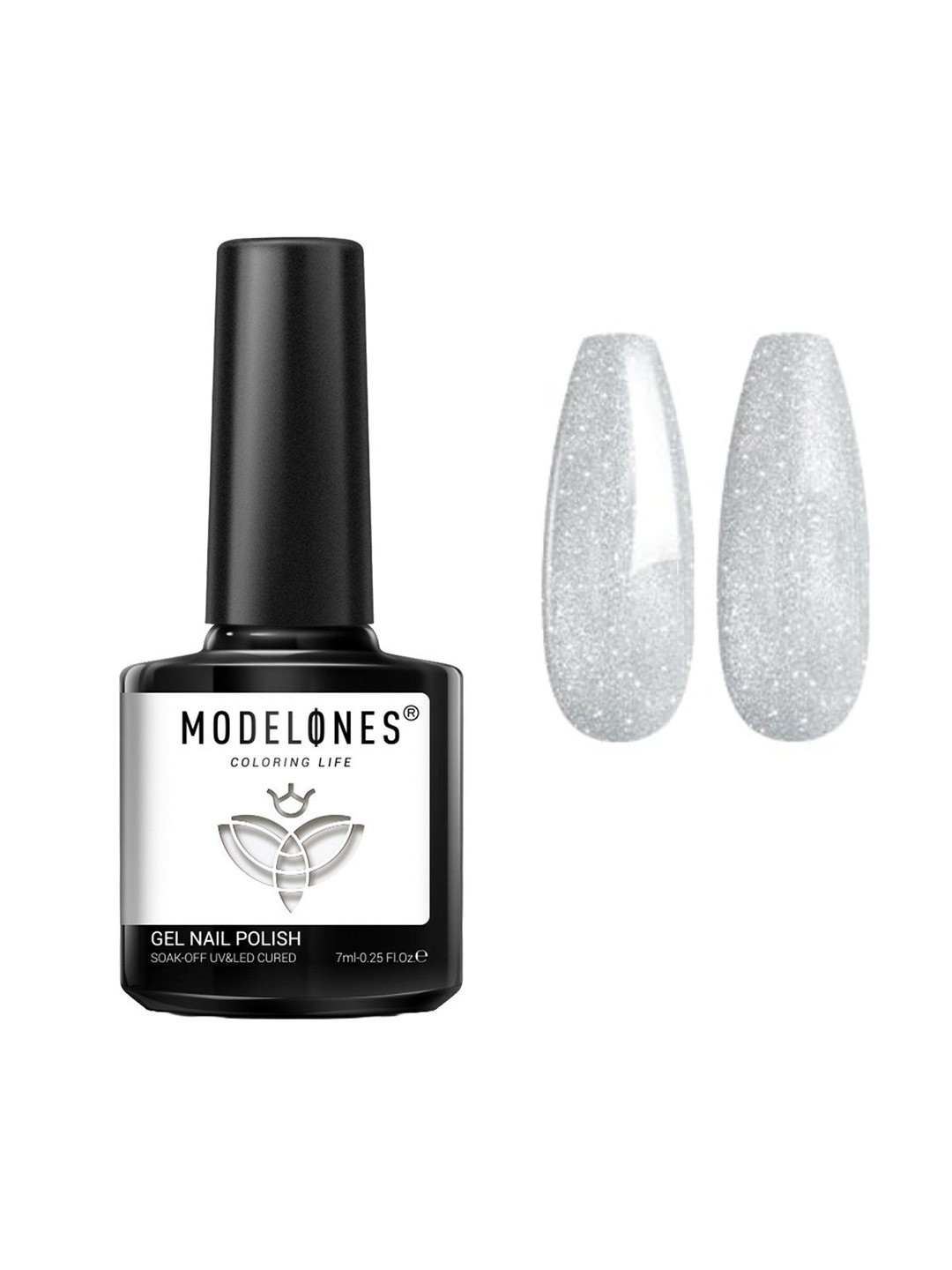 

Modelones Coloring Life Soak-Off UV&LED Cured Gel Nail Polish 7 ml - MD-0809, Silver