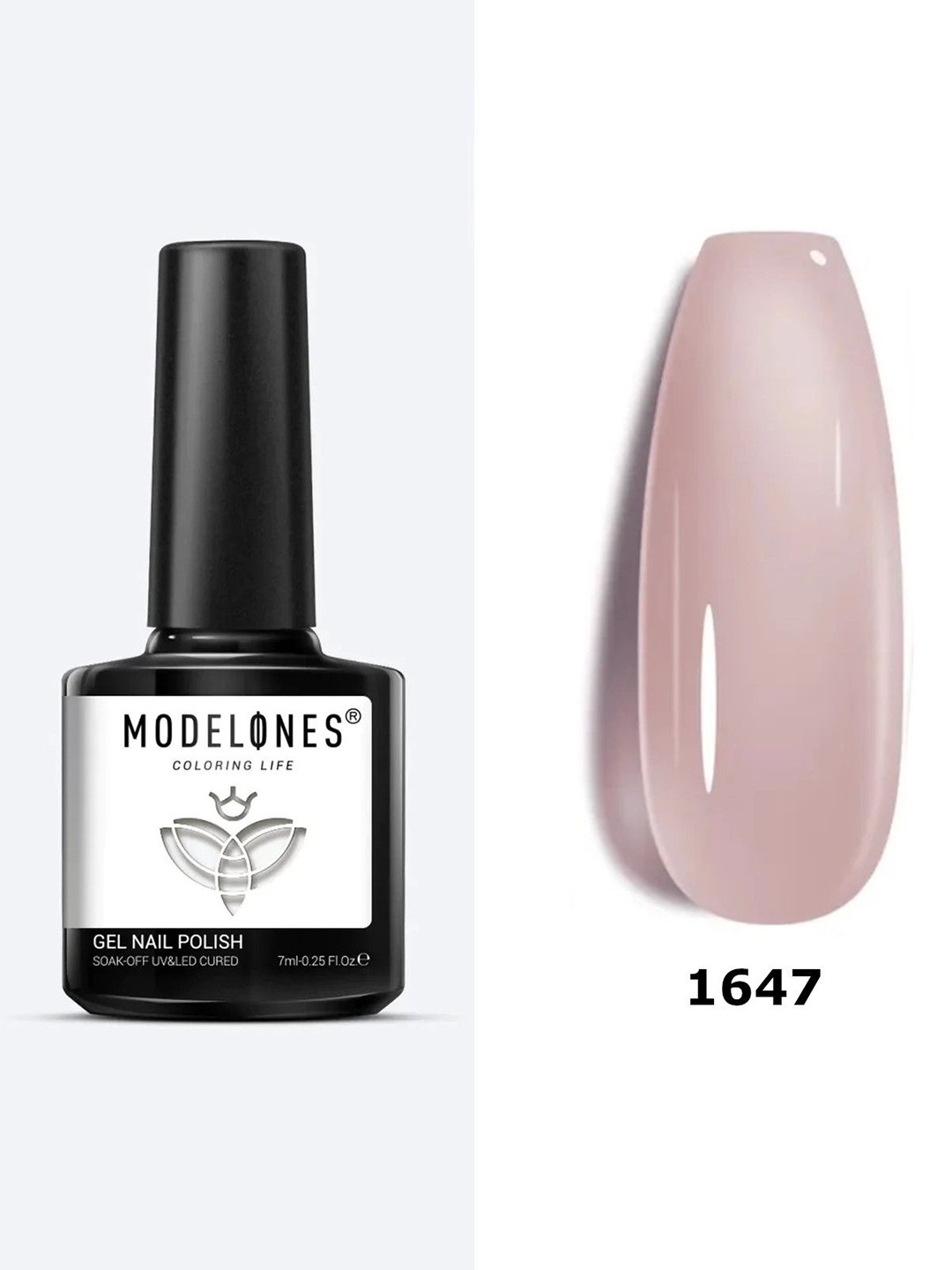 Modelones Coloring Life Soak Off UV & LED Cured Gel Nail Polish - 7 ml - MD-1647, Pink