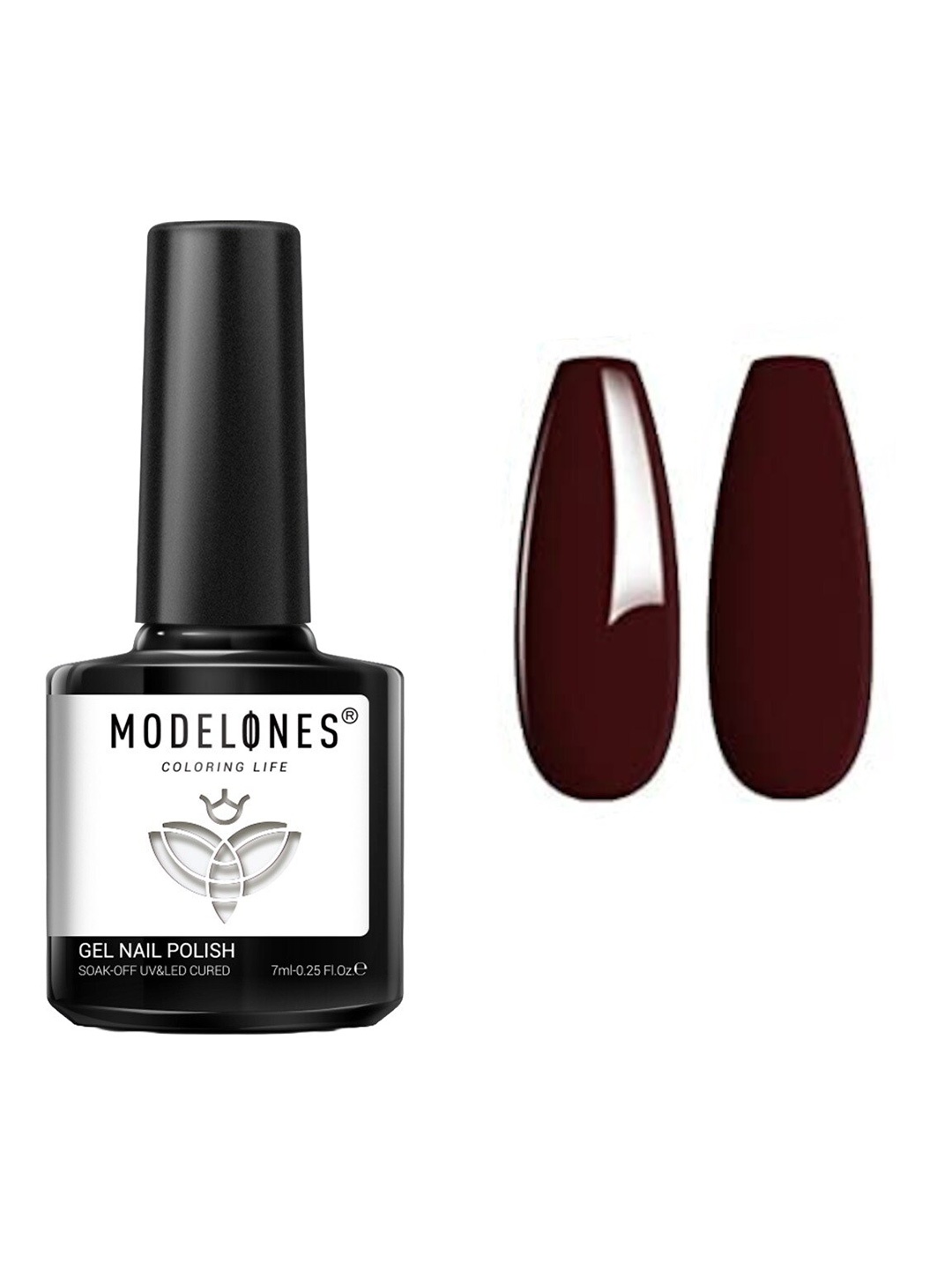 Modelones Coloring Life Soak Off UV & LED Cured Gel Nail Polish - 7 ml - MD-1009, Maroon