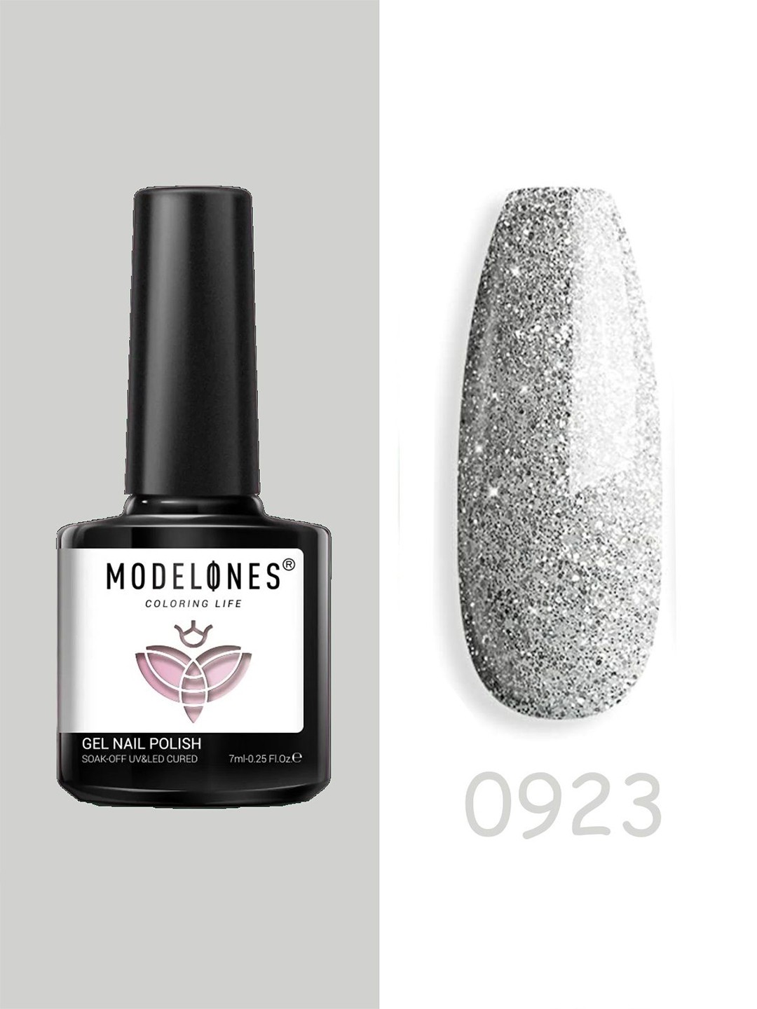 

Modelones Coloring Life Soak-Off UV&LED Cured Gel Nail Polish 7 ml - MD-0923, Silver