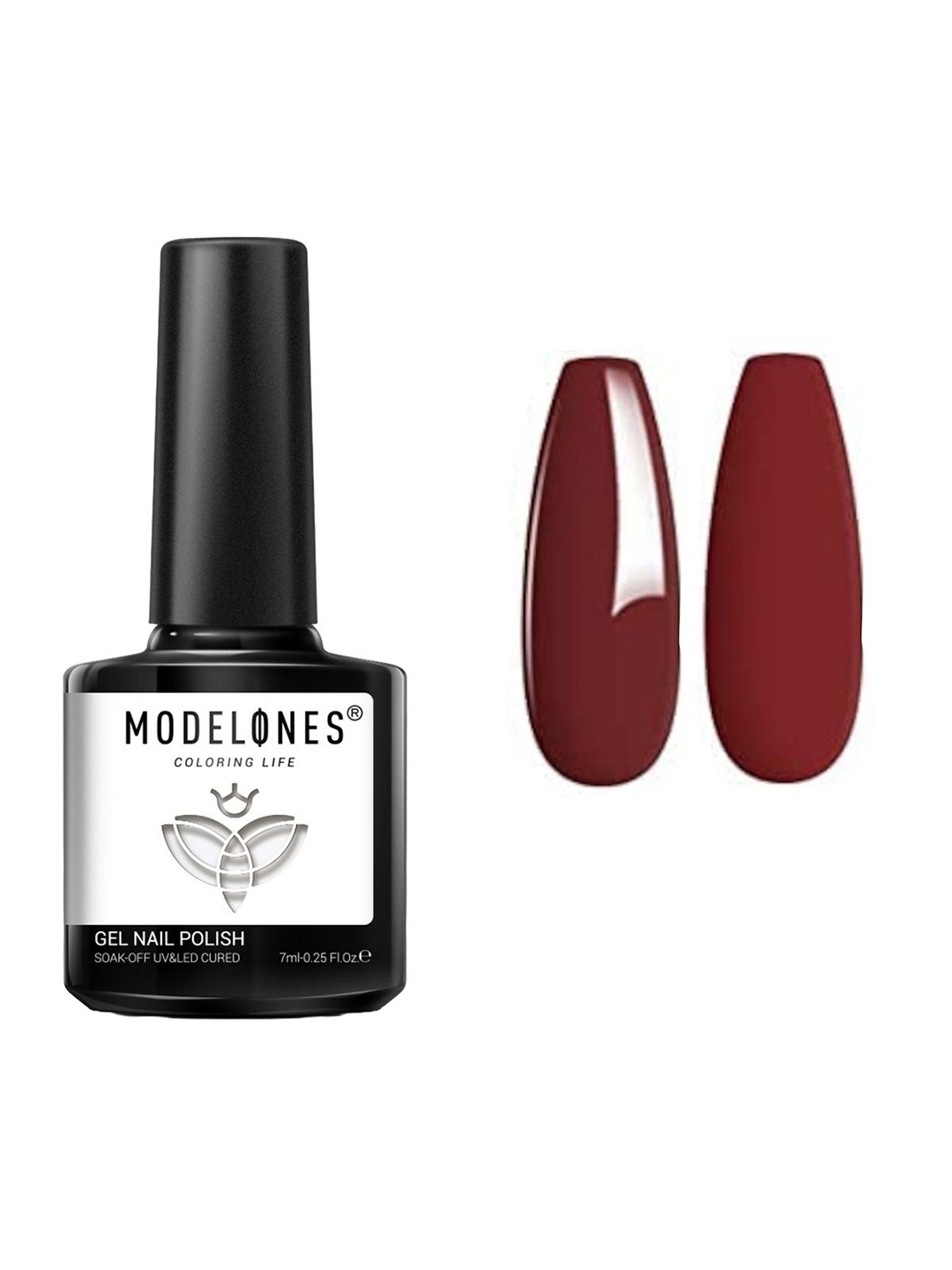 

Modelones Coloring Life Soak Off UV & LED Cured Gel Nail Polish - 7 ml - MD 1002, Maroon