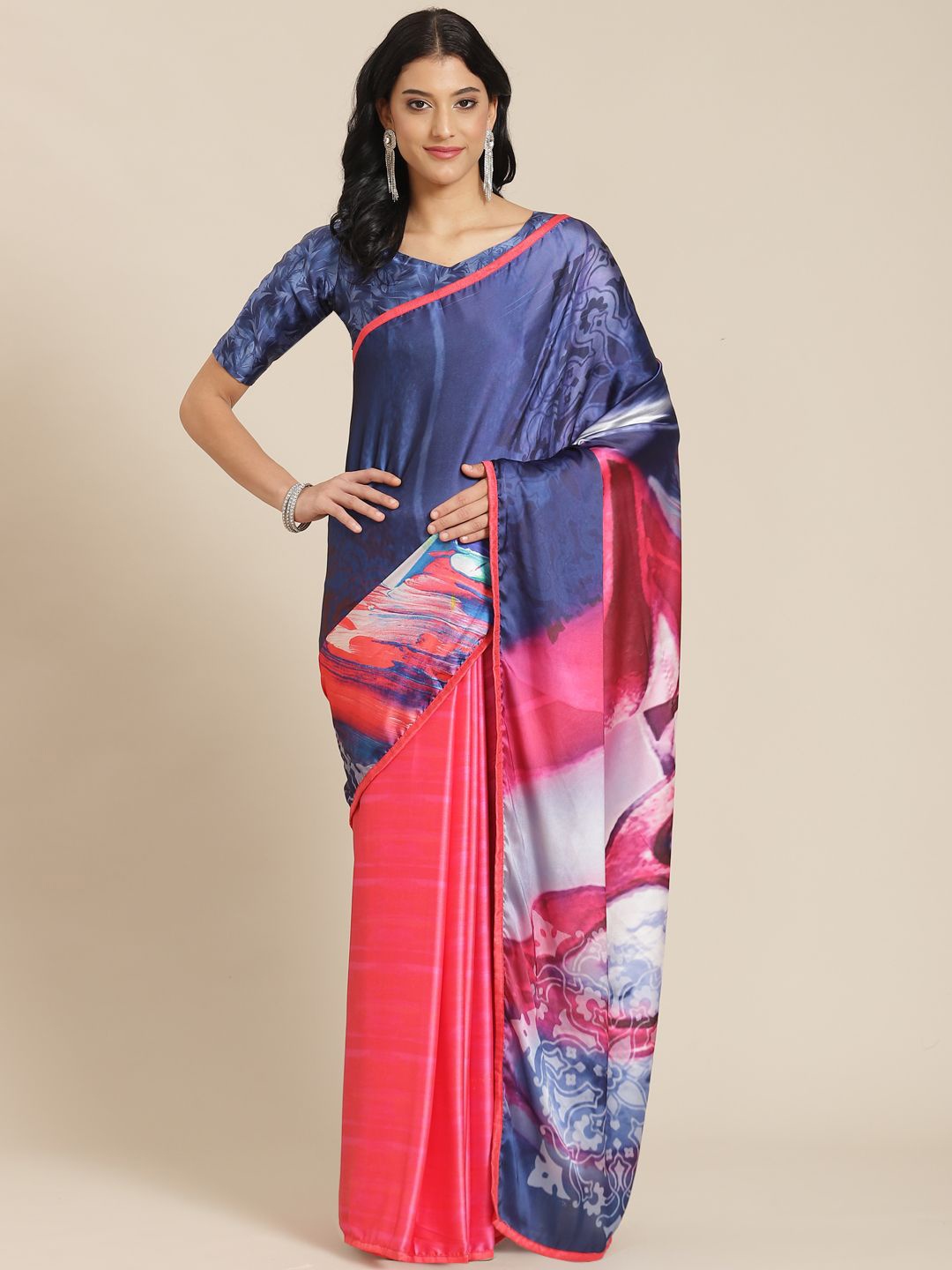 

Ishin Silk Blend Saree, Blue