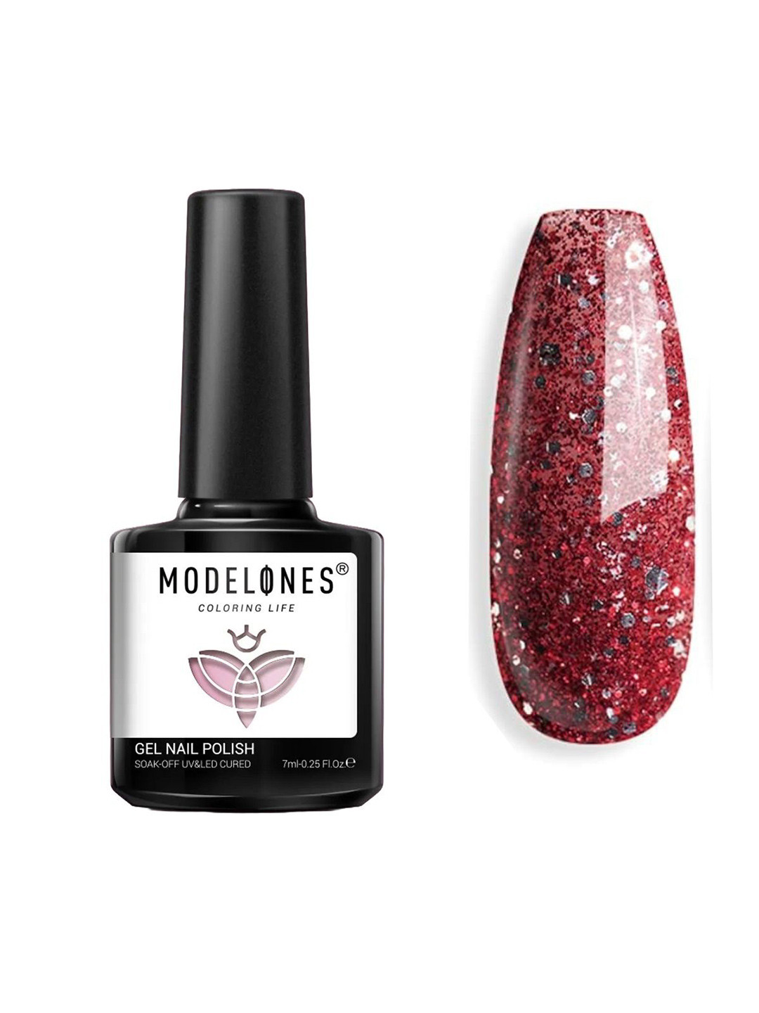 

Modelones Coloring Life Soak Off UV & LED Cured Gel Nail Polish 7 ml - MD 1374, Maroon
