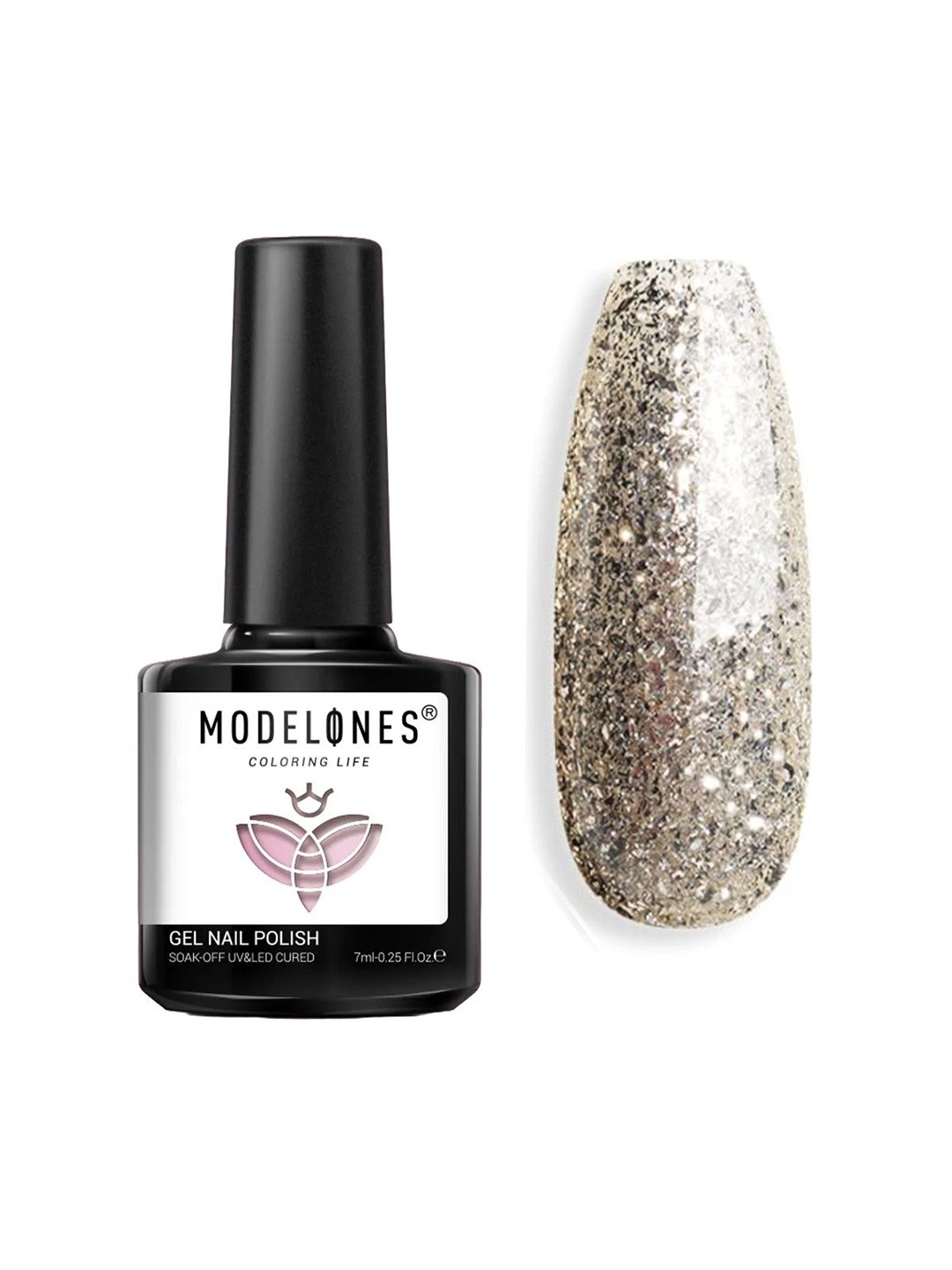 

Modelones Coloring Life UV & LED Soak Off Gel Nail Polish - 7ml - MD-1058, Silver