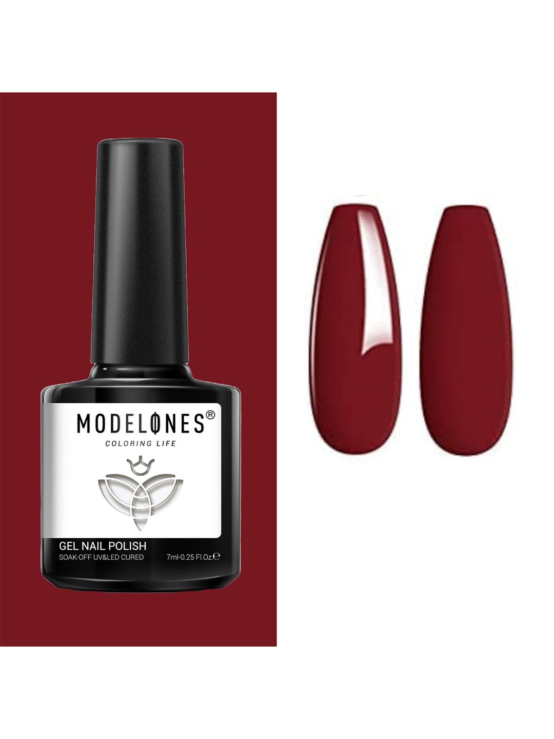 

Modelones Coloring Life Soak Off UV & LED Cured Gel Nail Polish - 7 ml - MD-1083, Maroon