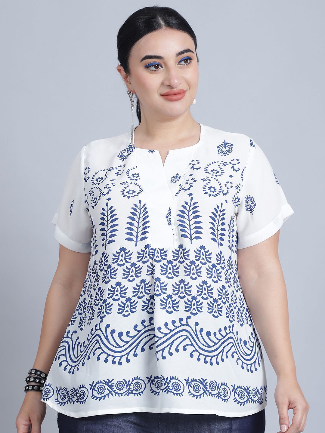 

Baawri Print Top, White