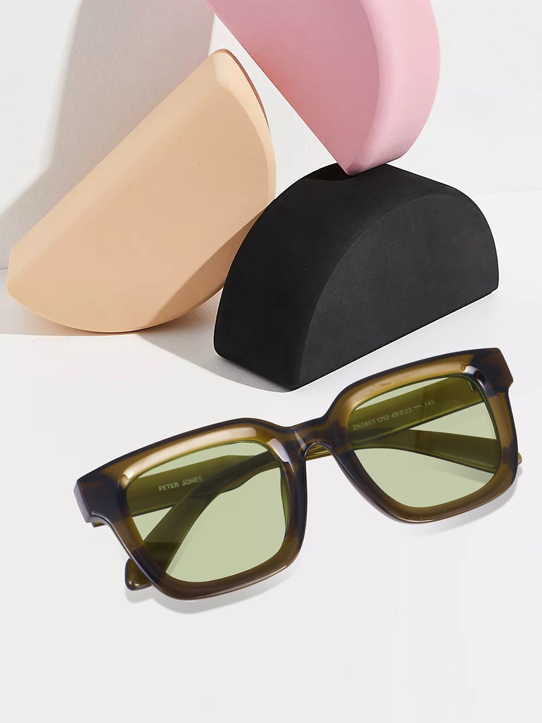 

Peter Jones Eyewear Unisex Oversized Sunglasses with Polarised Lens 3803GR, Green
