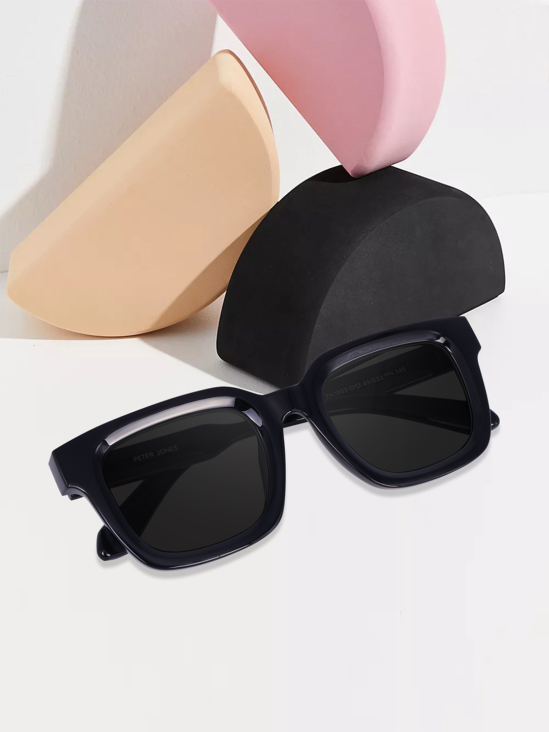 

Peter Jones Eyewear Unisex Oversized Sunglasses with Polarised Lens 3803B, Black