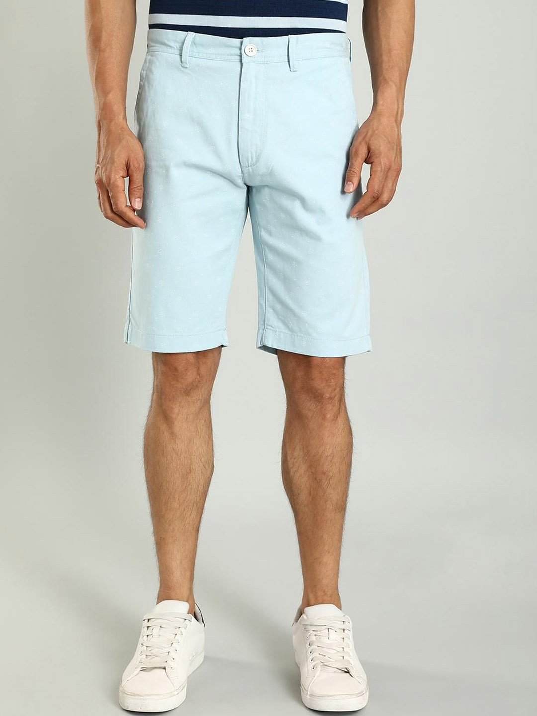 

Indian Terrain Men Slim Fit Mid-Rise Regular Cotton Shorts, Blue