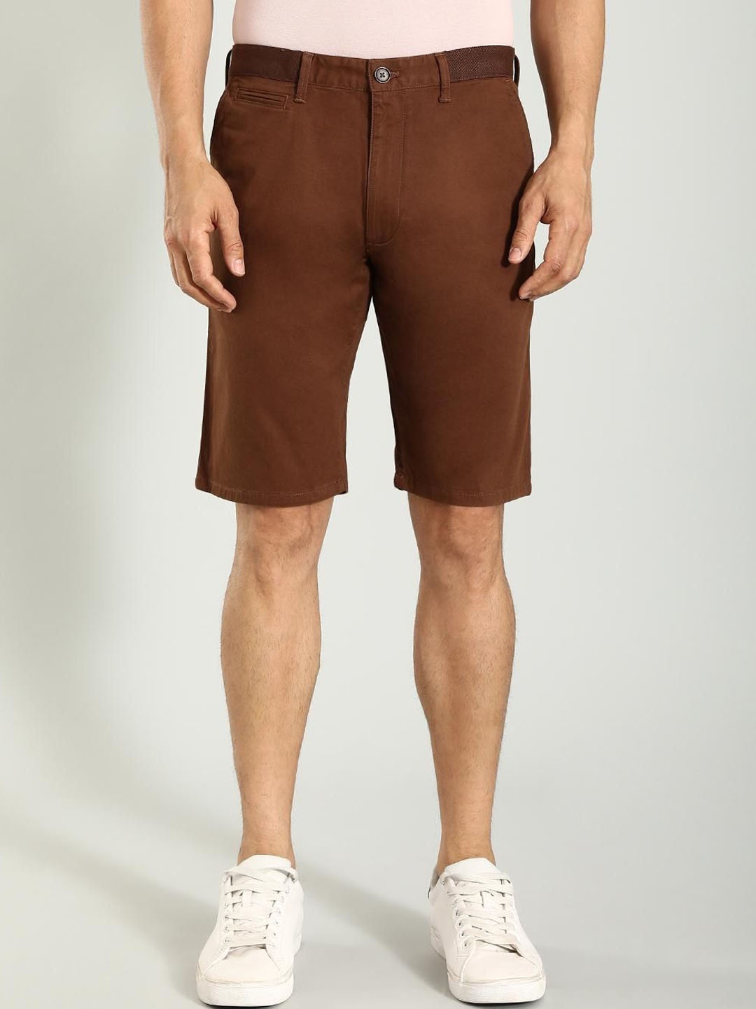 

Indian Terrain Men Slim Fit Mid-Rise Regular Cotton Shorts, Brown