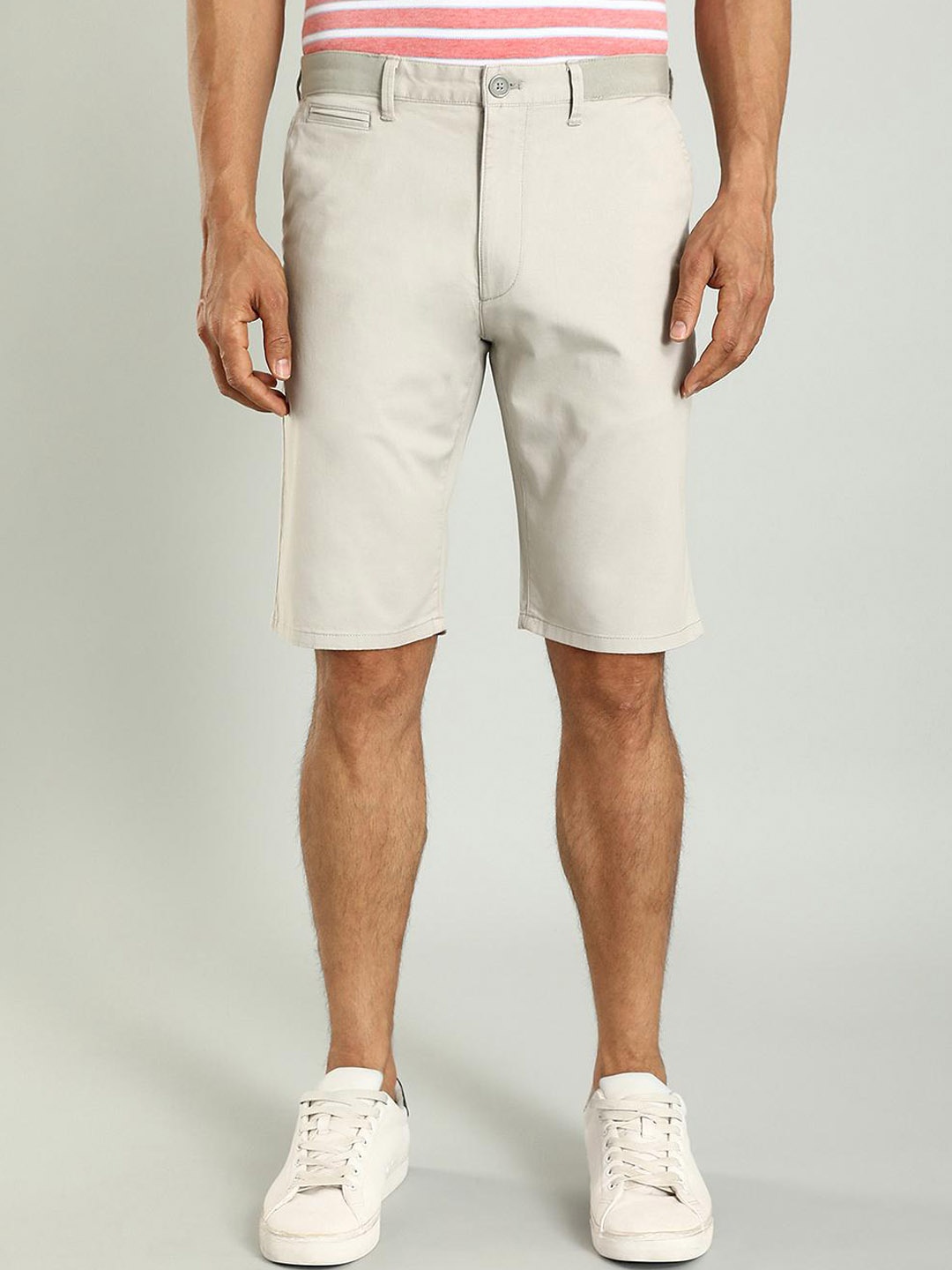 

Indian Terrain Men Slim Fit Mid-Rise Regular Cotton Shorts, Grey