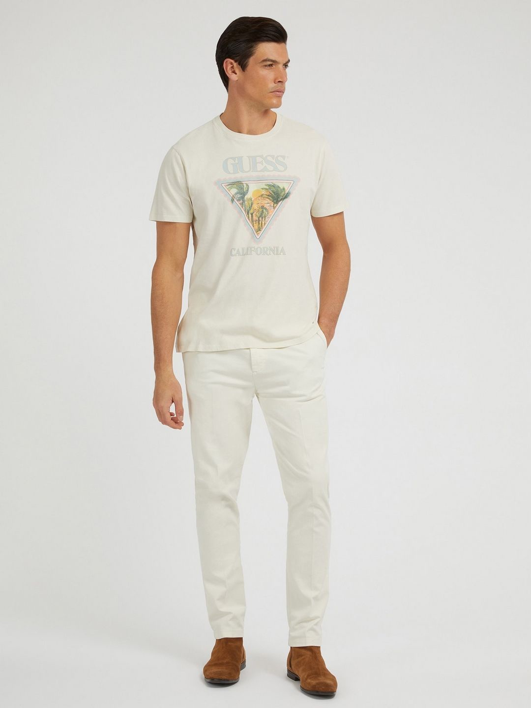 

GUESS Men Printed T-shirt, Off white